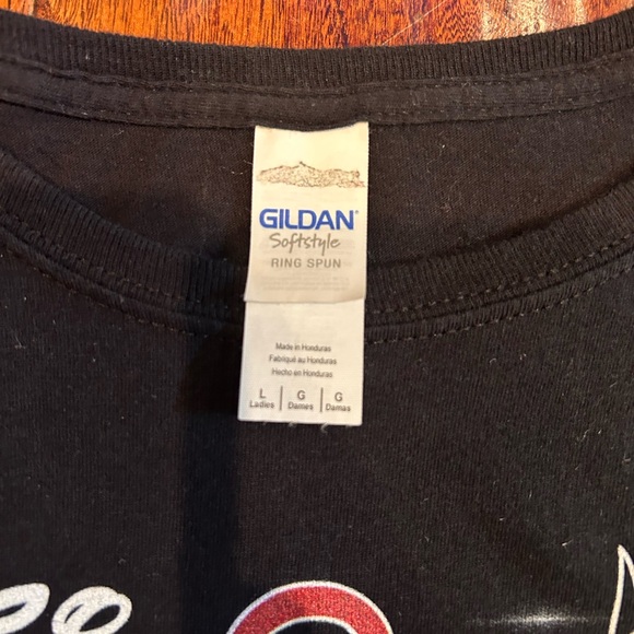 Gildan womans cotton Black Disney printed Graphic firefighter T-Shirt - Picture 2 of 2